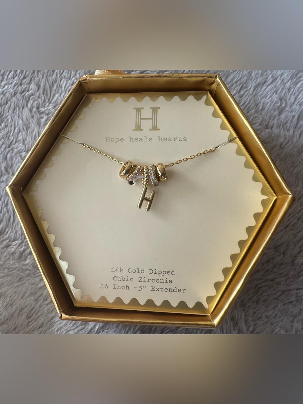 A New Day 14k Gold Dipped Letter H Charm Necklace